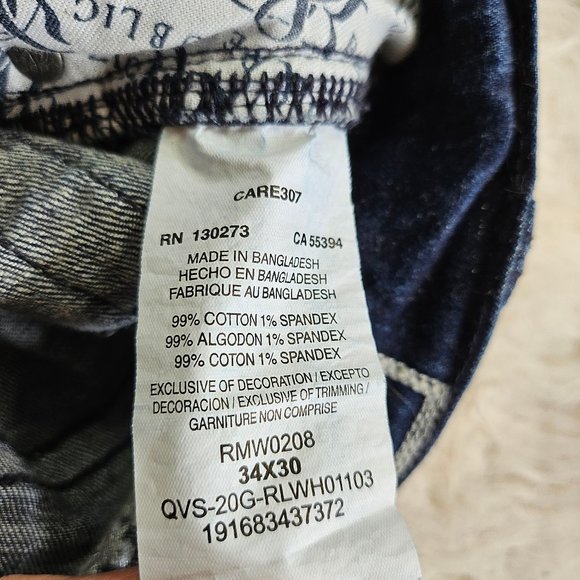 Rock & Republic Men's Blue Straight Legs Denim Jean W34/L30 - Picture 9 of 9